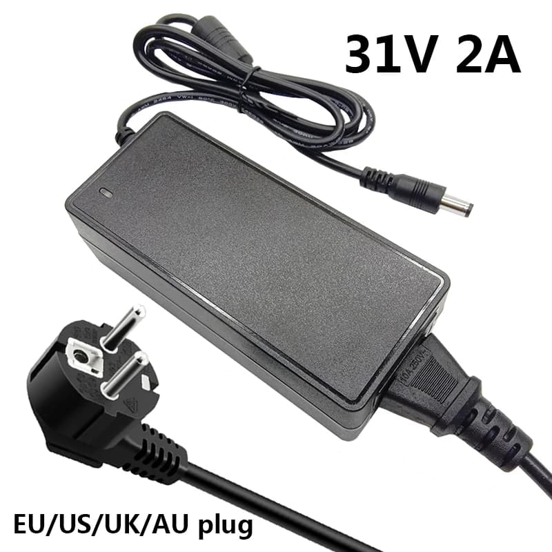 31V 2A Switching Power Supply Adapter Universal AC DC Adaptor 31 Volt 31V2A 31v UK Plug Converter AU Plug EU US Cable Adaptador
