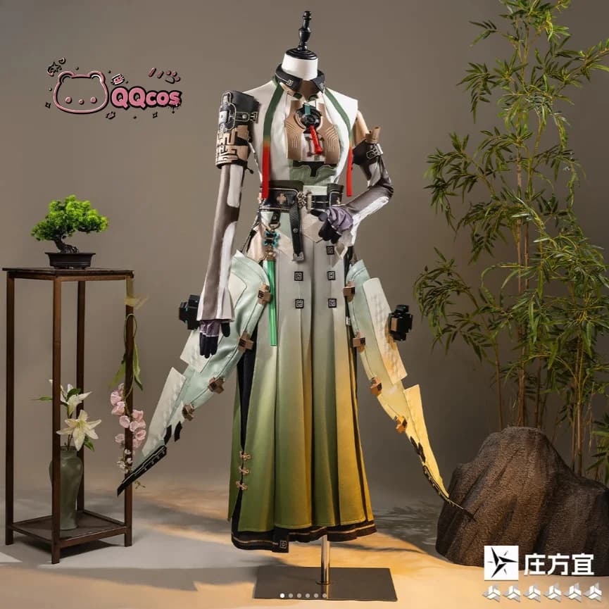 QQcos Zhuang Fangyi Game Cosplay Series: Abito di Zhuang Fangyi di Arknights Endfield con accessori, completo per cosplay per feste di Halloween