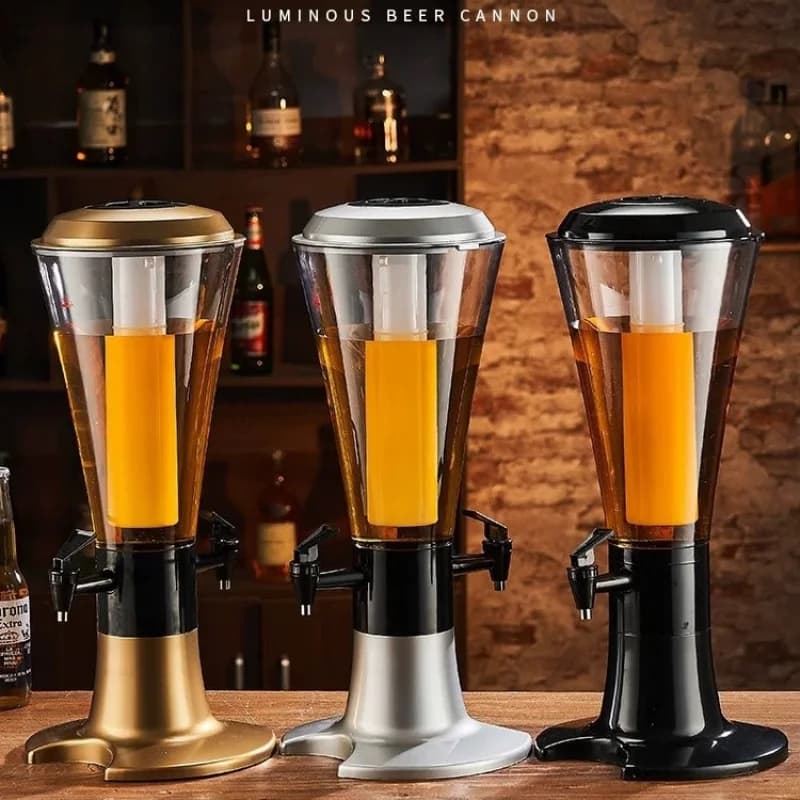 Double-head 3-liter light-up liquor dispenser, i-type dispenser, cocktail shaker, atmosphere beer tower, popular item in trendy