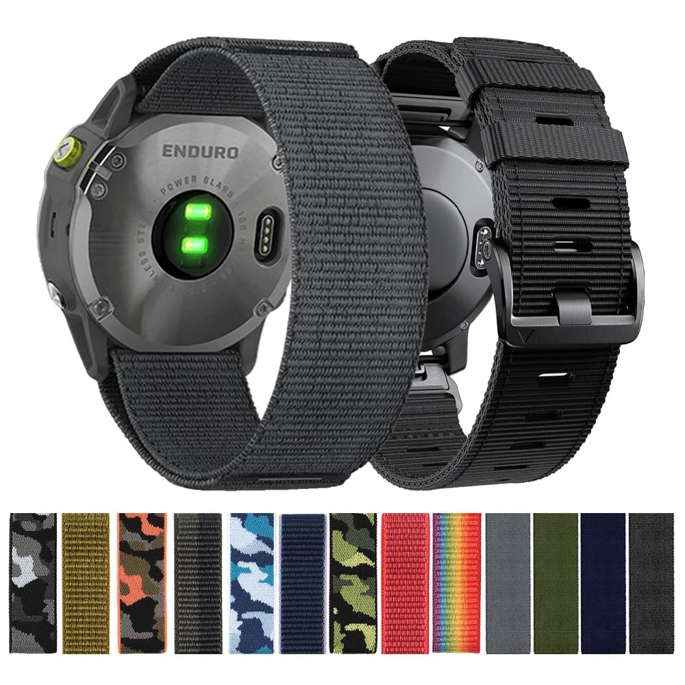 Cinturino ad anello in nylon a sgancio rapido per Garmin Fenix 8 E 47mm 8X 51mm 7X 6X/Forerunner 965 955 745 Band Instinct 2X 22 26mm Bracciale
