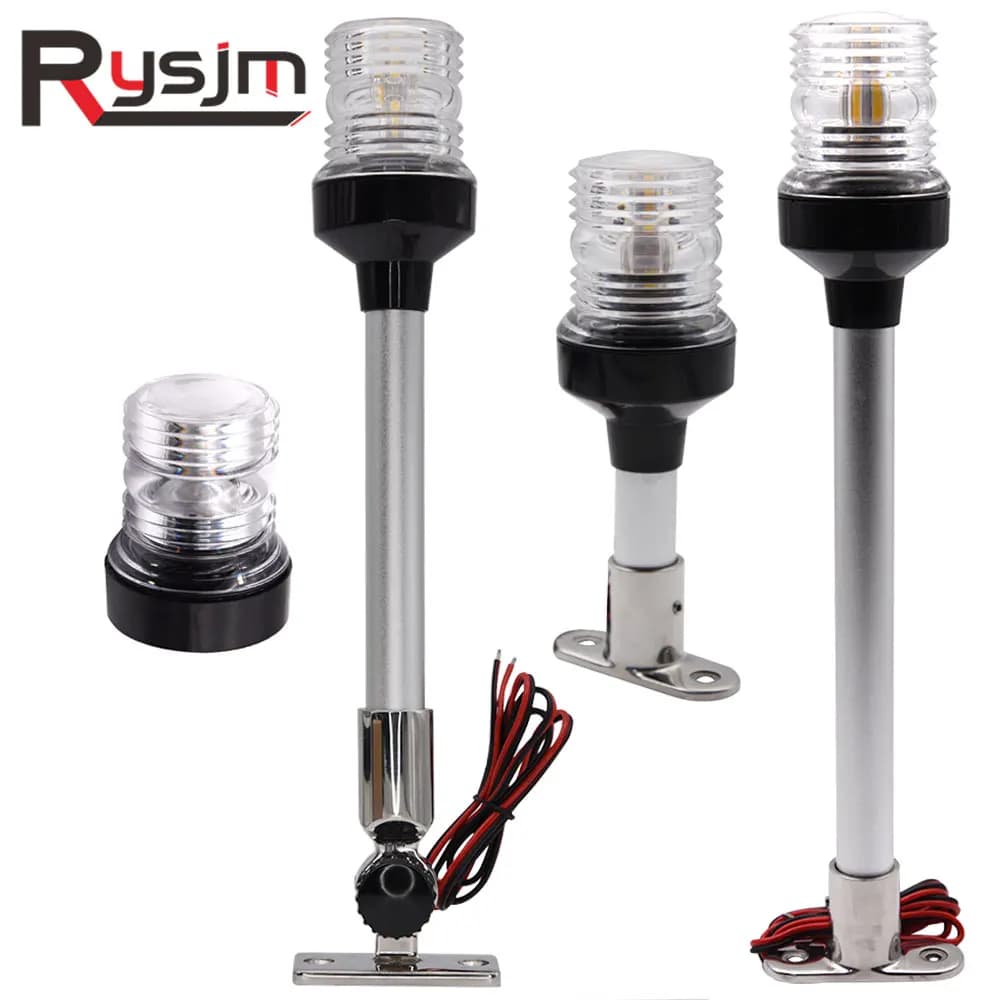 Luce di navigazione per barche a LED pieghevole per luce di ancoraggio per yacht 12~24 V Luce di segnalazione per vela 12 pollici 4000~4500K Bianco puro personalizzato