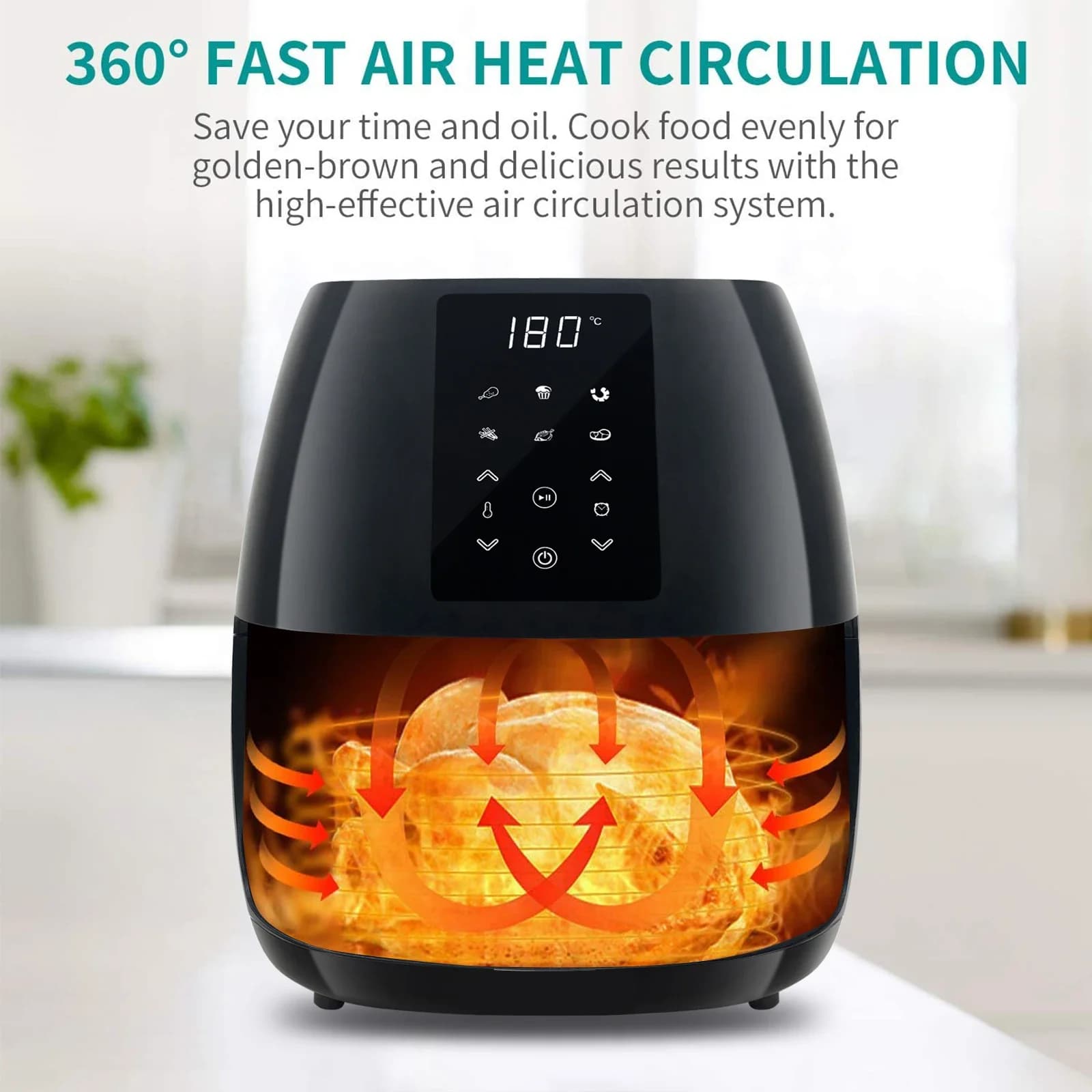 -For 5.5L 7L 7.7L 8L 10L 12L Small digital electric air fryer of large hot capacity without oil Oem Freidora De Airef