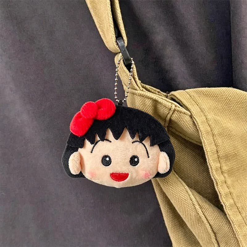 Cute Chibi Maruko Chan Plush Keychain Cartoon Plush Toy Kawaii Car Backpack Accessories Creativity Anime Peripherals Couple Gift