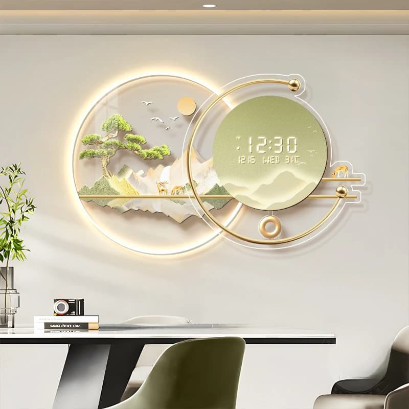 Orologio da Parete Elegante e Decorativo, Grande Orologio Digitale di Lusso, Arredamento Creativo per Casa