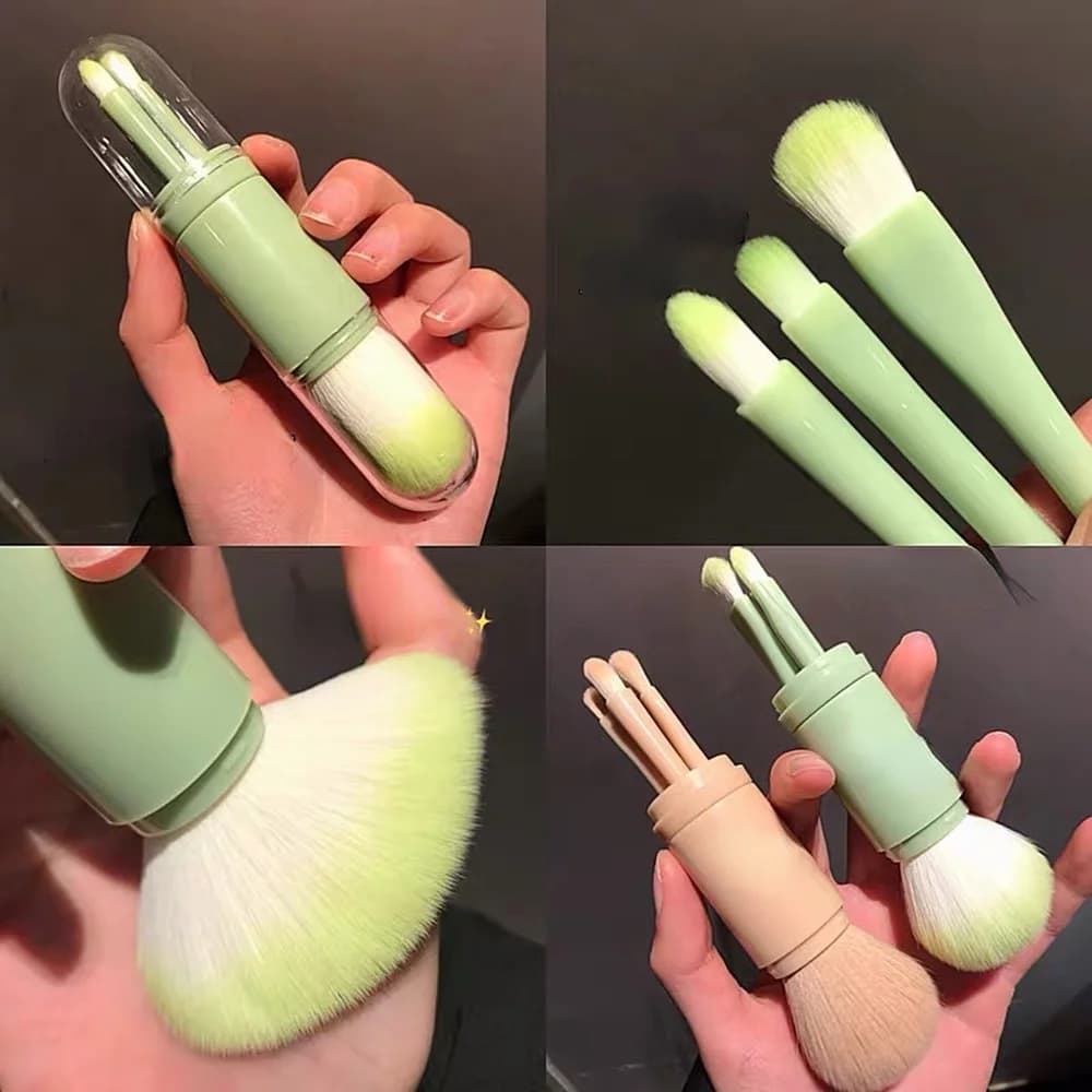 4 pcs/set 4 In 1 brush for telescopic make-up Set for portable shady travel make-up brush Mini brush for make-up beauty tools