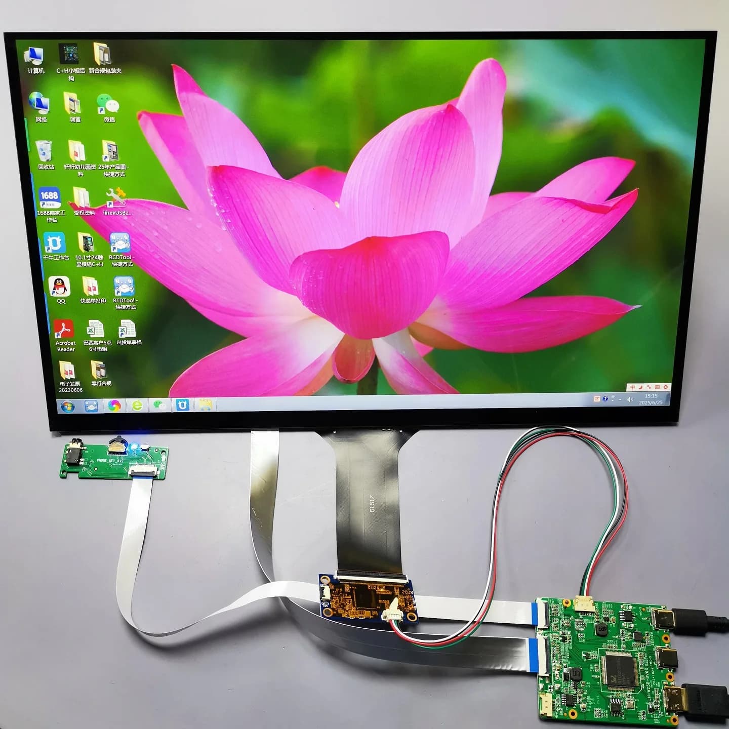 Kit Modulo Monitor Touch Screen da 15,6 Pollici - Cavo All-in-One USB-C + Mini HDMI, IPS FHD 1080P, Touch Capacitivo a 10 Punti, Integrato