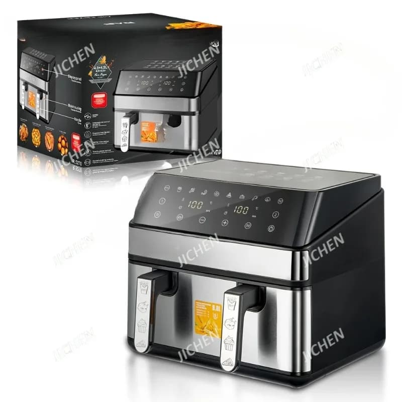 JC Air Fryer Oven RAF Double Drawer Fried Air Fryer Independent Touch Screen Control Empty spaces for guided sublimation