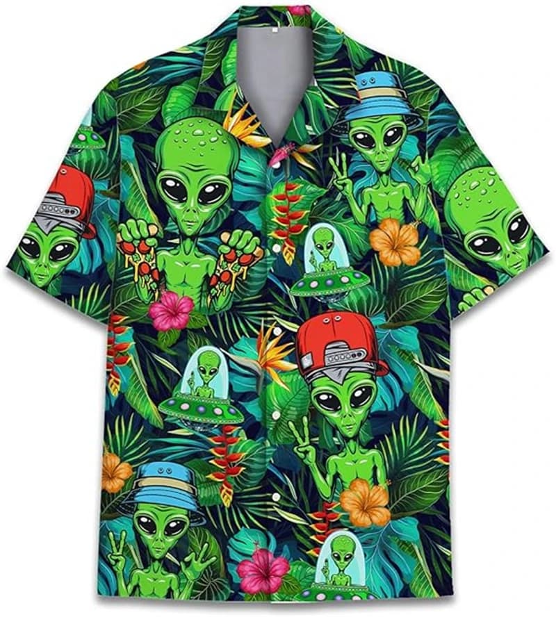 Divertente Alien Graphic 3D Print camicie per uomo donna camicia Hip Pop oversize abbigliamento maschile camicia Casual camicetta estiva con bottoni con risvolto