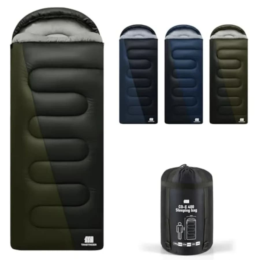 Sacchi a pelo invernali XXL per adulti e bambini, attrezzatura da campeggio per climi freddi in nylon resistente, colore nero-grigio, ultra caldi 4-se