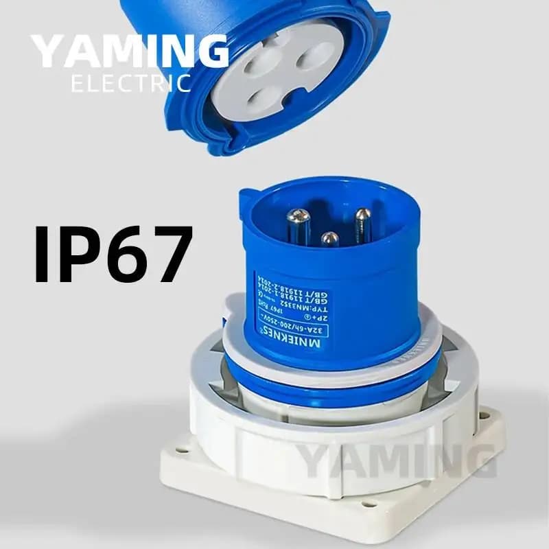Presa industriale inversa impermeabile IP67 Presa aeronautica Connettore trifase 16/32A 3 pin 4 pin 5 pin a filo nascosto