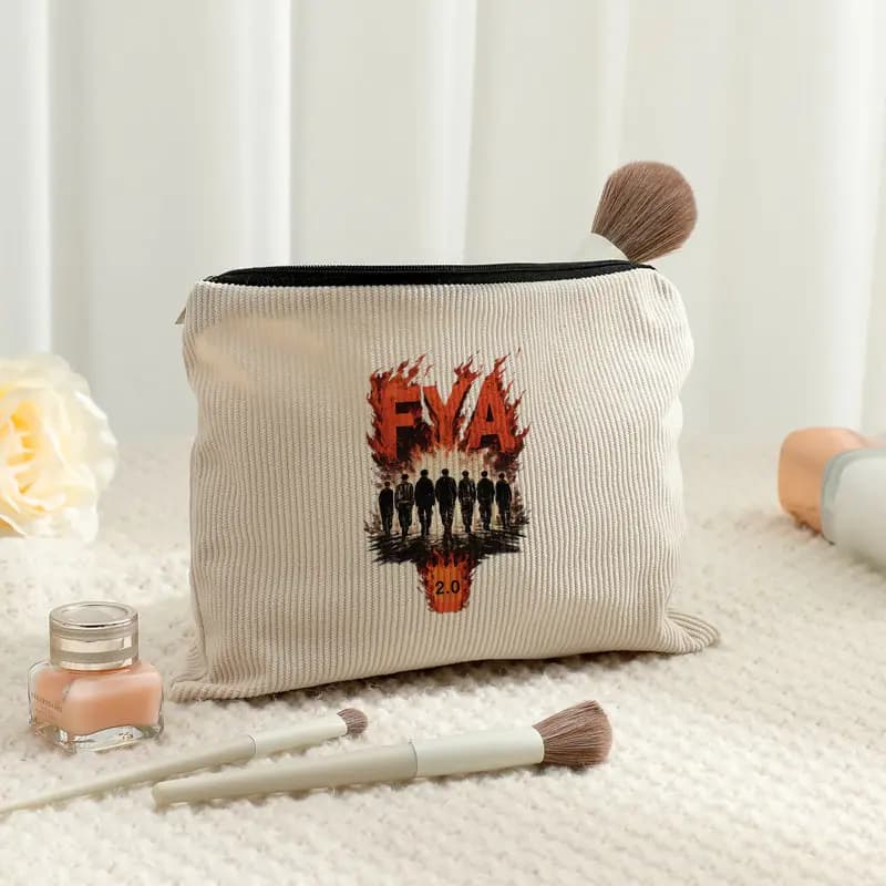 Fay Album Arirang 2.0 World Tour 2026 Corduroy Makeup Bags Fashion Foldable Storage Bag Travel Storage Bags Kpop Fan Gift