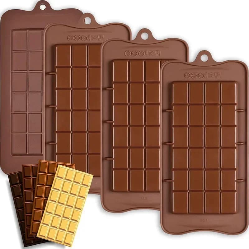 1PC Chocolate Bar Molds Silicone Bars Making Fondant Coffee Mould BPA Free Easy Release Non-Stick for Protein Energy Hand