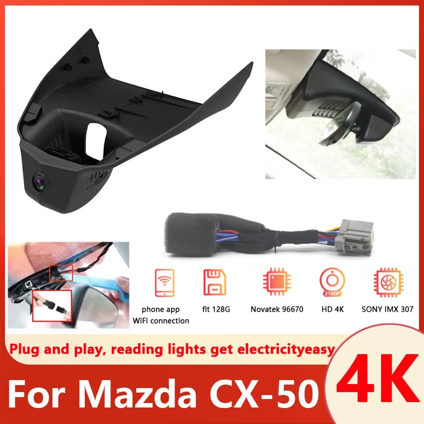 Plug and play Car DVR Wifi Video Recorder Dash Cam Camera For Mazda CX-50 2023 DashCam UHD Night Vision Control Phone APP 2160P