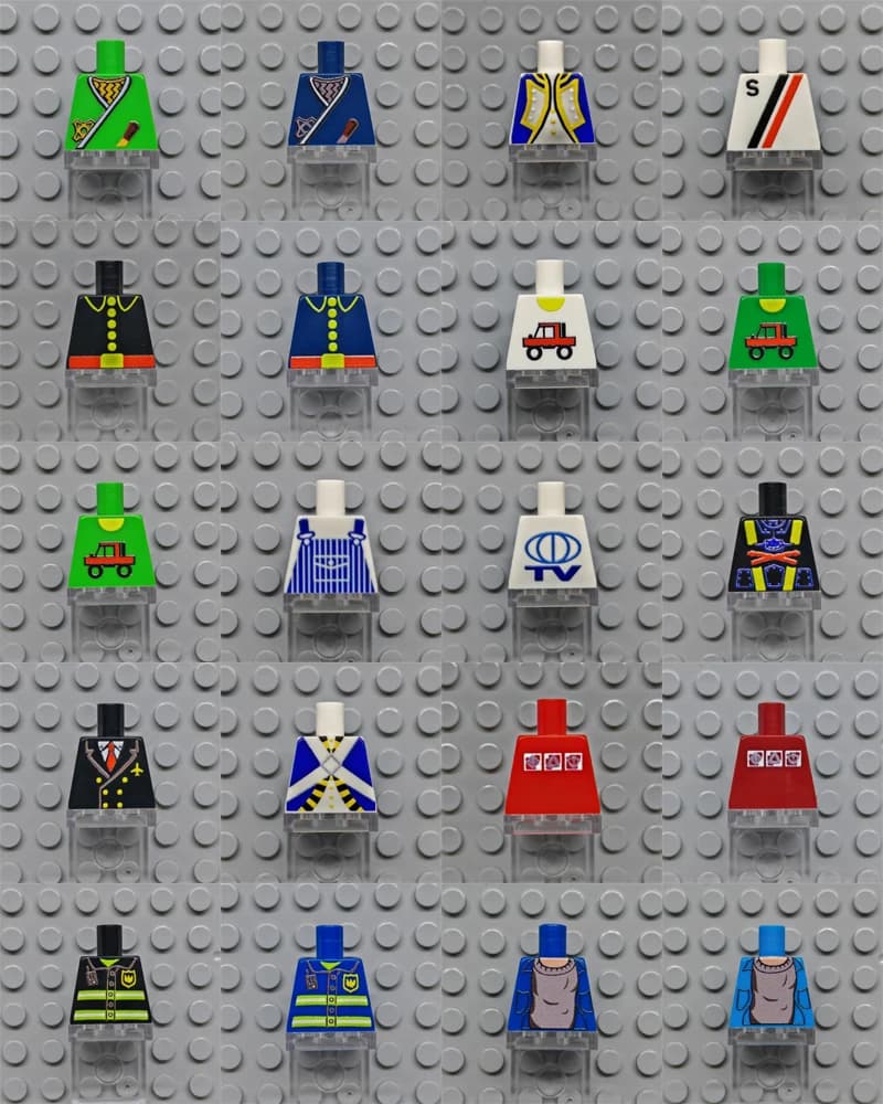 Kury Toys MOC fai da te per 973 Set 11 # 1 pezzo di parti del blocco di costruzione stampate sulla parte superiore del corpo