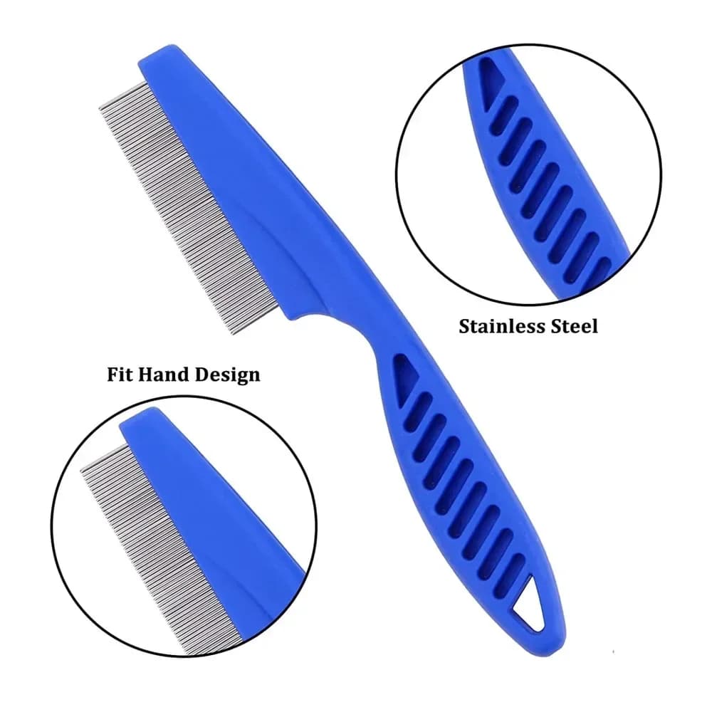6 Pz/set Pet Pettine per Pulci Testa in Acciaio Inox Pettine per Pidocchi Pettine per Toelettatura per Gatti Rimuove Muco e Crosta Piccoli Pidocchi Pettine per Pulci