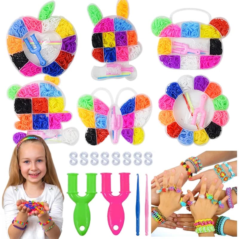 Belt Weaving Kit With Cute Storage Box Crafts Friendship Bracelet Creating Elastics Packing of DIY Materials Kit of Frame Bands TMZ