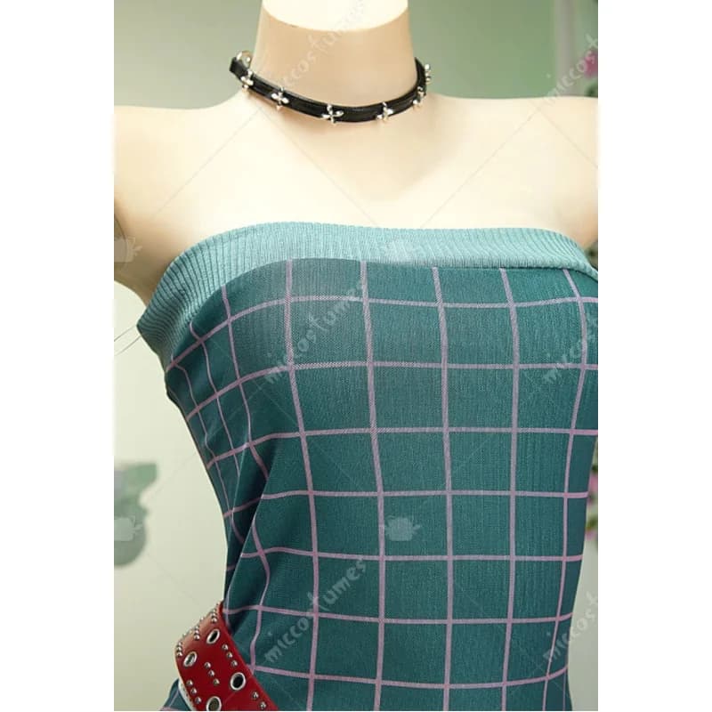 CyMiccostumes Musa Derivative Casual Outfit Top with Scottish tube and undressed trousers with star cutout with belt gloves Set Costume cosplay