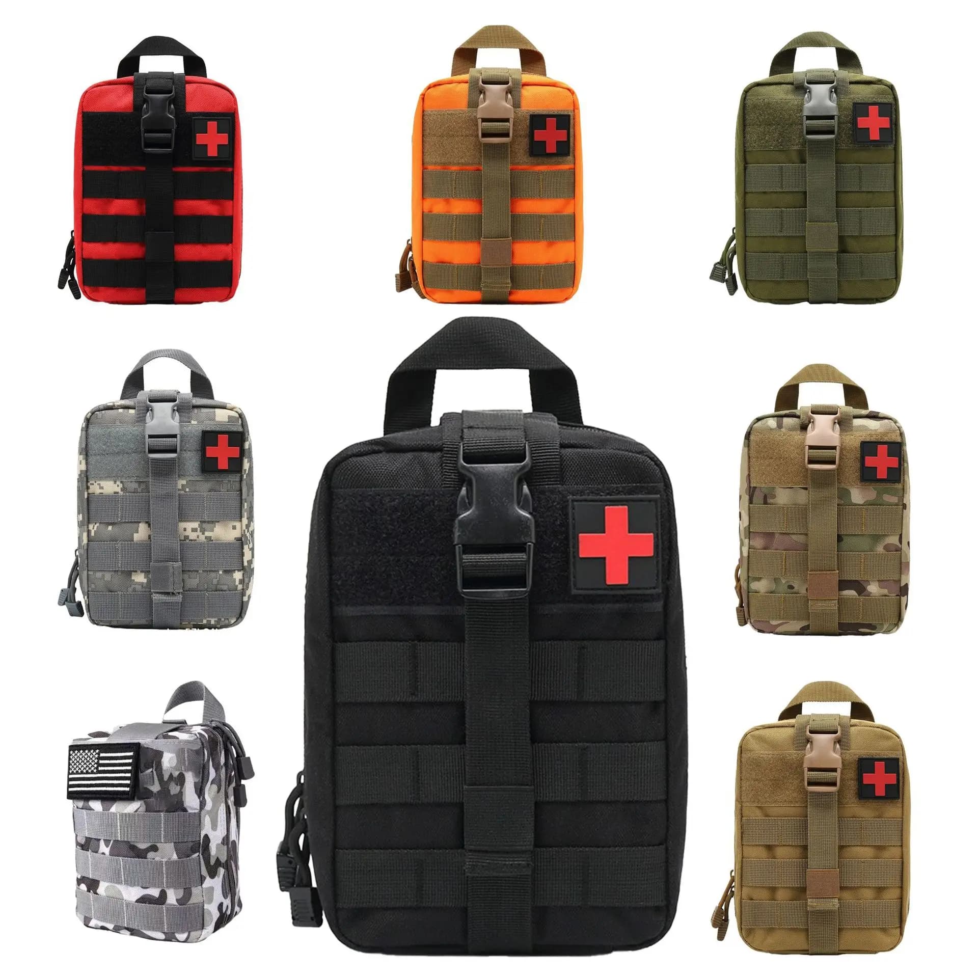 Survival Molle EDC Pouch Tactical First Aid Kit Portable Medical Bag For Hiking Travel Home Emergency Treatment Case