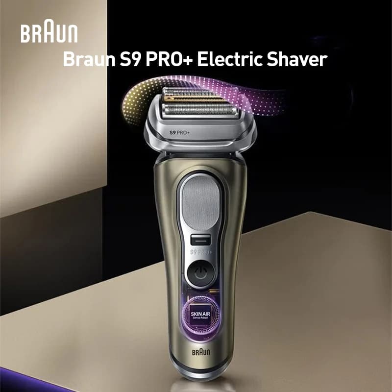 Braun Electric Shaver S9 Pro+ Smart Auto Sensor Razor with 10D Floating Head, Detachable Beard Trimmer, Wet Dry Dual Use