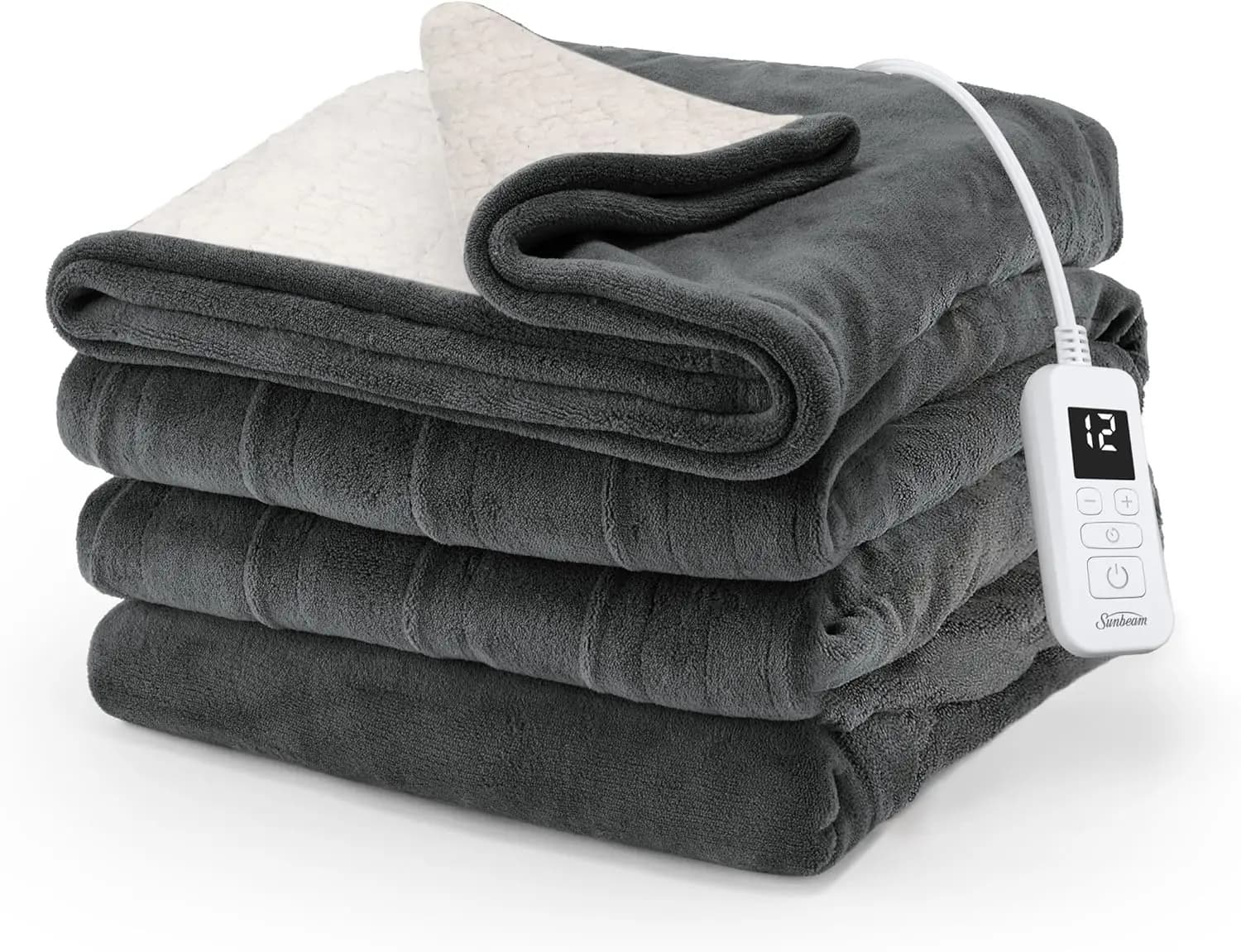Coperta Elettrica Riscaldata con 12 Livelli di Calore, Spegnimento Automatico, Riscaldamento Rapido, Calda e Confortevole, Misura Completa 84x72 Pollici