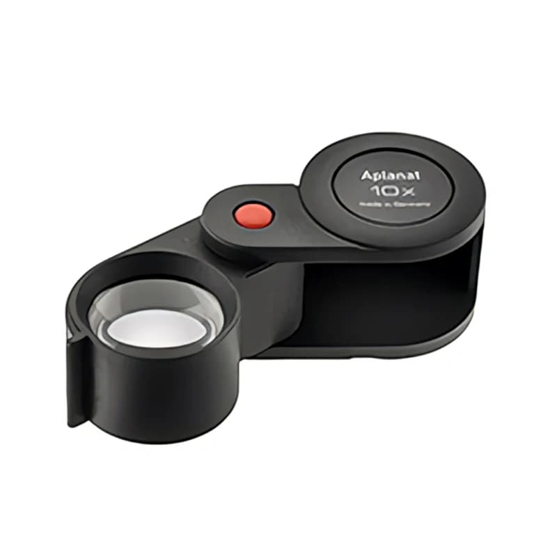 Eschenbach 1182-10 Lente d'ingrandimento pieghevole tedesca 10x Lente aplanica in vetro ottico Lente d'ingrandimento tascabile antipolvere con corpo rinforzato in fibra di vetro