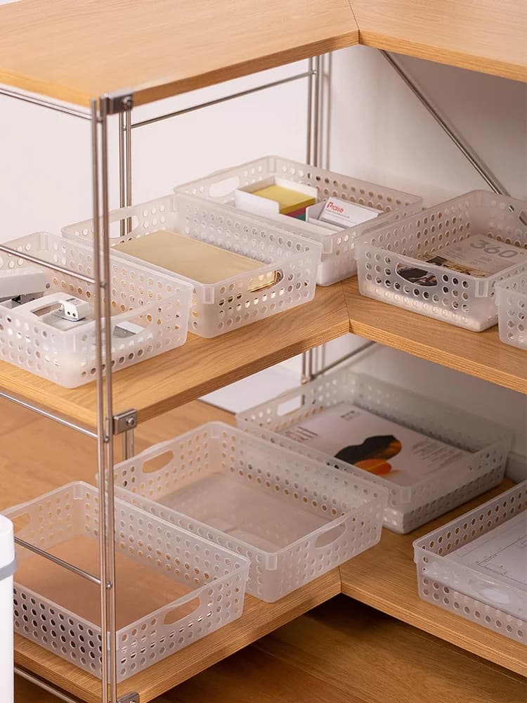 Cestino Portadocumenti da Scrivania in Plastica A4, Contenitore per Carta Straccia, Organizzatore per Giocattoli, Cesto Portaoggetti per Articoli Vari Domestici