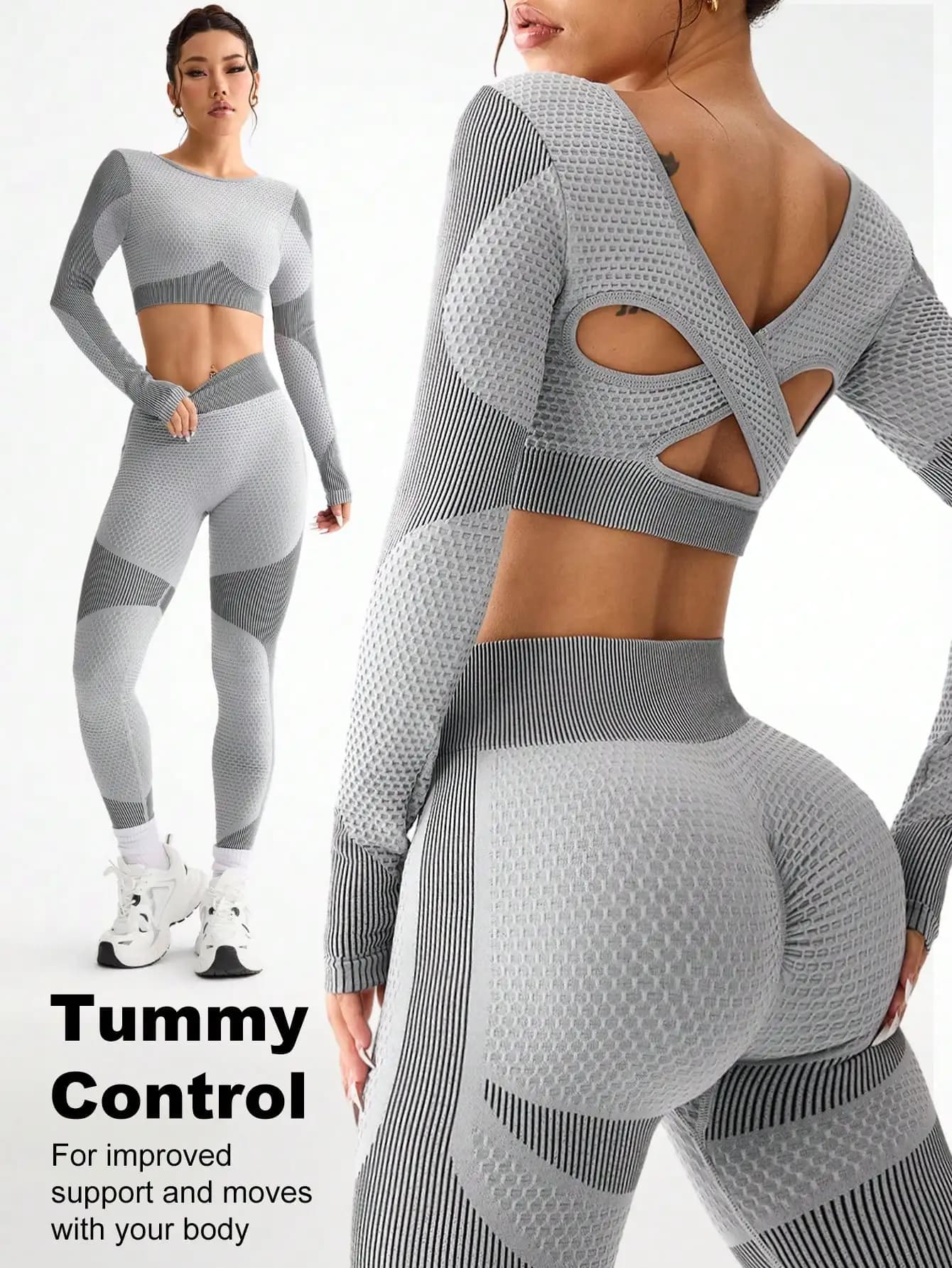2 pieces hot sale new sport breathable breathable racing breathable seamless yoga sweater outdoor fitness suit for women