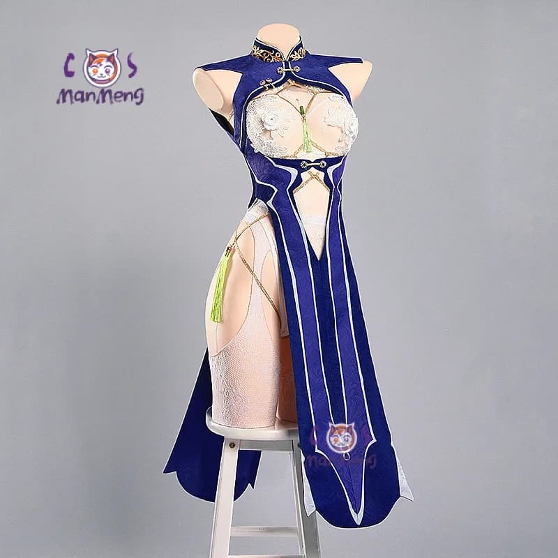 Azur Lane KMS Mainz Costume Cosplay da Donna Abito Cheongsam in Stile Cinese con Mantello Uniforme da Gioco di Carnevale di Halloween Sexy