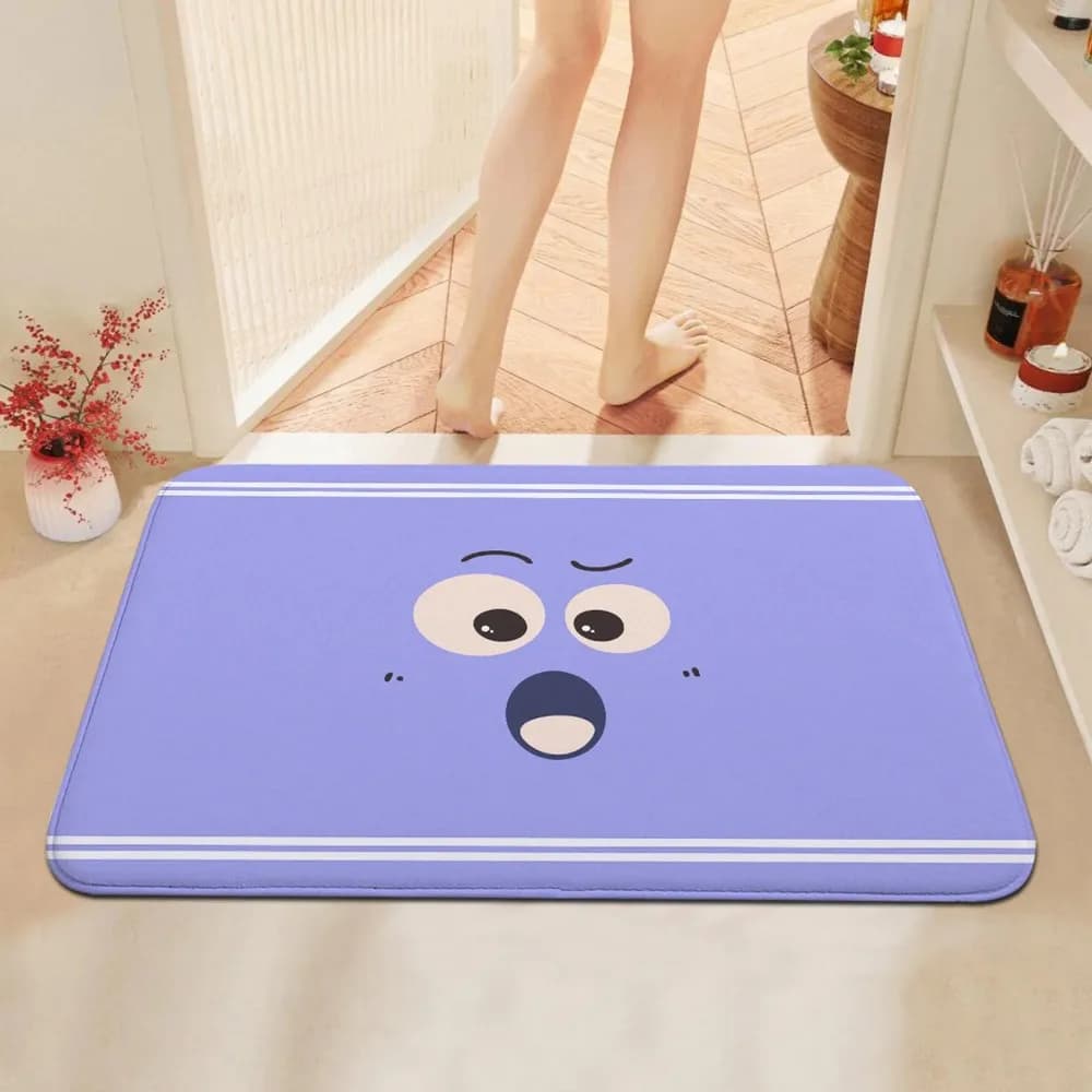 Tappeto con faccia di cartone animato Tappeto Decorazione per la casa Modello di espressione carina Camera dei bambini Tappetino per camera da letto Tappetino per porta di casa Tappetino di benvenuto