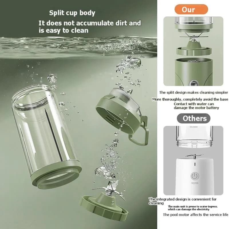 Hot Sale-Auto-Clean Portable Juicer Blender 200W, Wireless Charging, Quick Juice, Compact Design