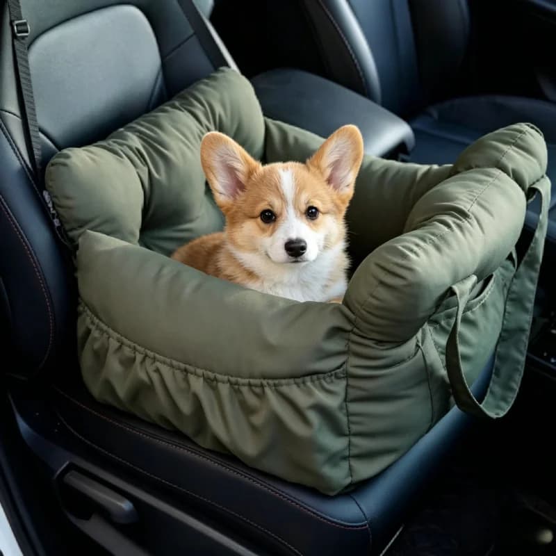 Seggiolino auto per cani con cintura di sicurezza, cuccia per auto lavabile antiscivolo, trasportino da viaggio portatile con cinghie di fissaggio sicure