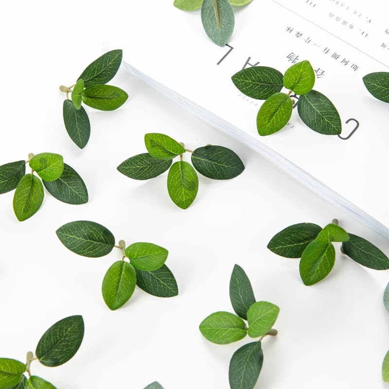 50/100PCS Artificial Silk Tea Flower Leaf Fake Plants Scrapbook Candy Box Wedding Bridal Bouquet Holiday Home Party Decorations