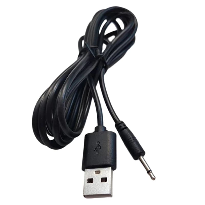 【C】1 cavo di ricarica nero da USB a audio DC 2,5 mm 24AWG per massaggiatore vibrante ricaricabile a bacchetta