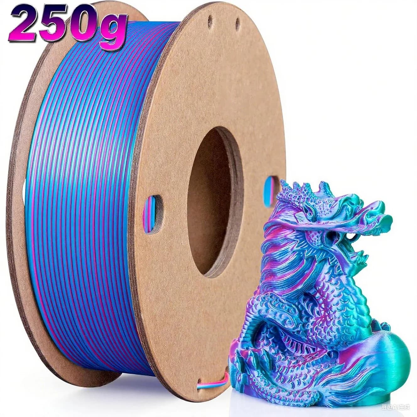 3D Printer Filament PLA 250 g Silk Pink Red Dark Blue Green 3 colors in1 Silk 3D Printing Filament 1.75 mm PLA Suitable for most FDM printers