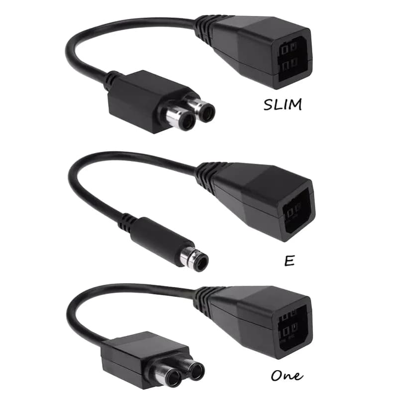 5 pezzi di cavi adattatori di alimentazione CA da Xbox 360 a Xbox Slim/One/E, cavi convertitori, accessori, cavo di alimentazione da 25 cm