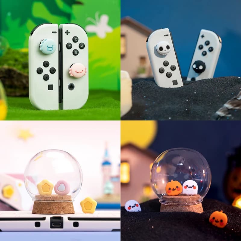 Dinosauro mostro Silicone Soft Thumb Stick Grip Cap Cover protettiva per Switch Oled NS Lite Joy-con Controller Thumbstick Case