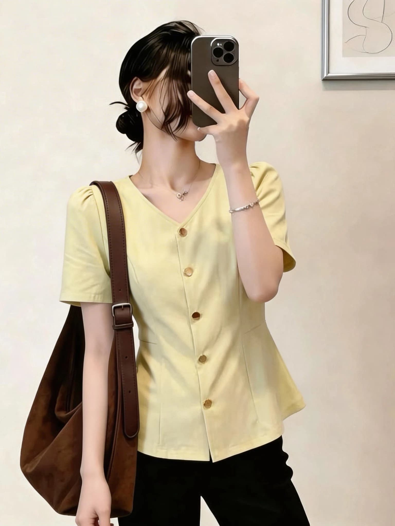 Stylish V-Neck Short Sleeve T-Shirt Women's plus Size Beautiful Frock Summer New Arrival Korean Style Loose Fit Casual Top