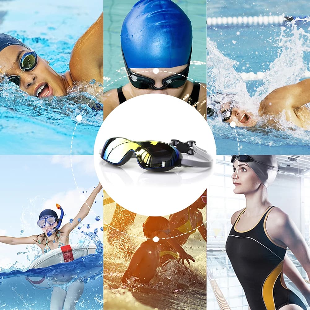 Sub Galvanic Glasses Adjustable Pool Glasses Pool Glasses No Loss Swimming Sports Glasses for Women Men Young Kids