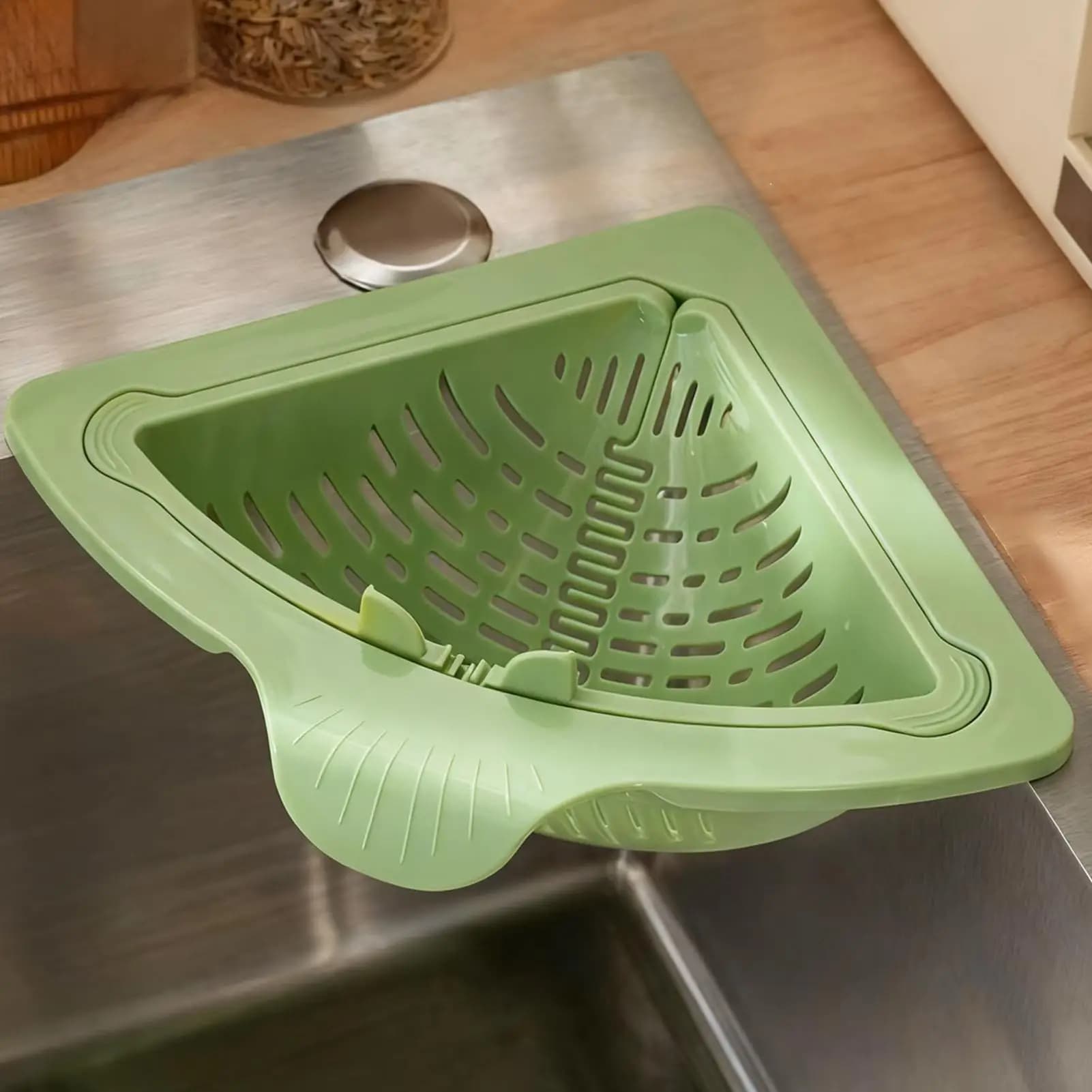 Cremagliera angolare per lavello, portaoggetti da cucina in silicone magnetico, cestello per scarico lavello, per rifiuti, rifiuti alimentari, avanzi di frutta