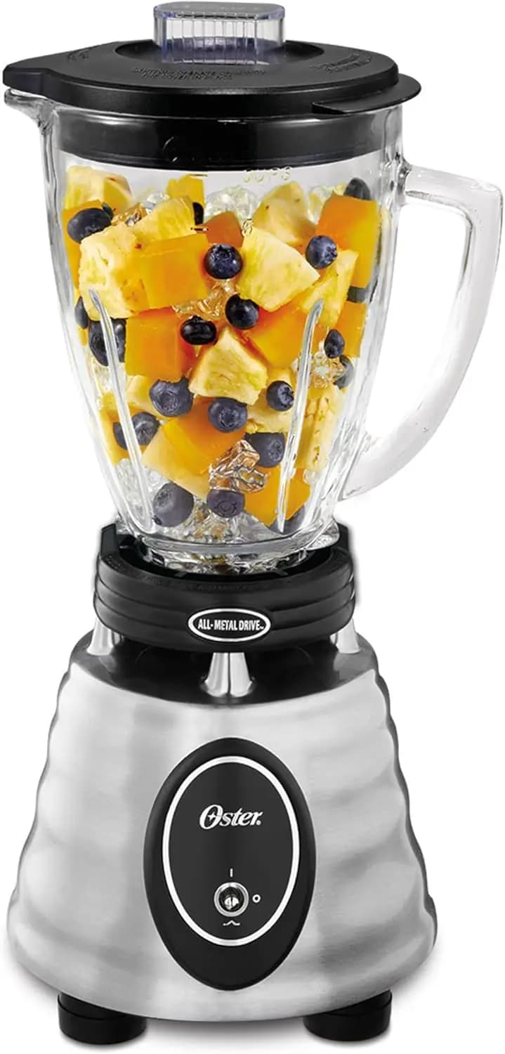 1000W Stainless Steel Blender, 6-Cup Glass Jar, 2 Speeds, Dishwasher Safe, Crush Pro 4-Blade
