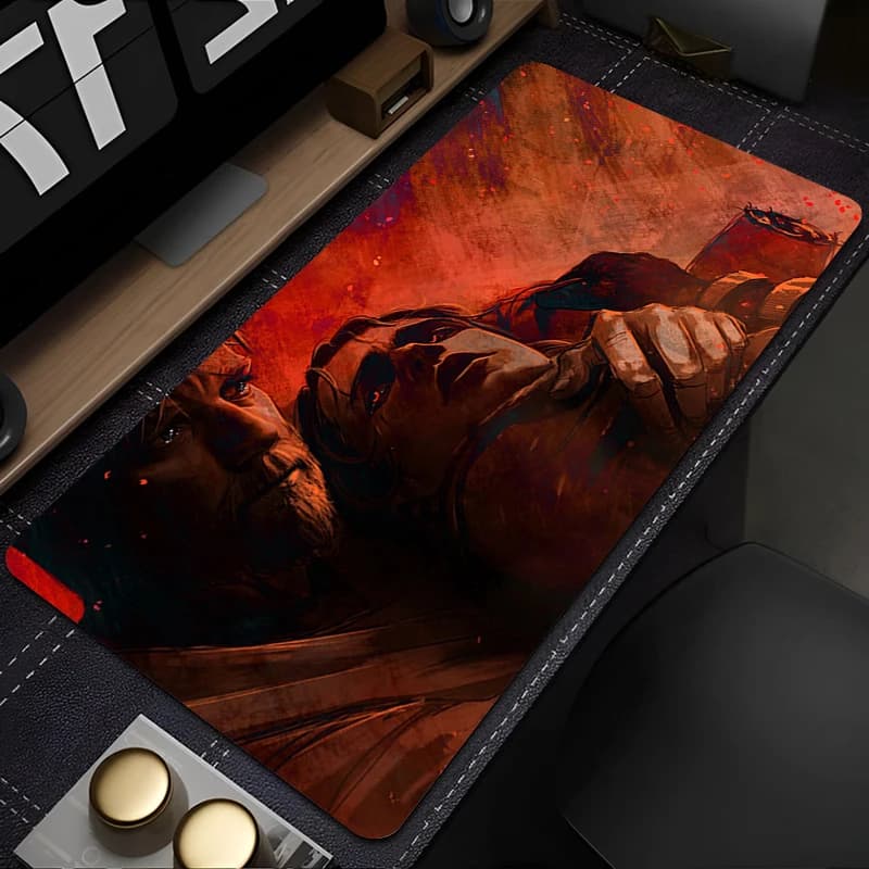 Tappetino per mouse da gioco Anime Gamer Tastiera Star Wars Obi-Wan Kenobi Pad Tappetino per mouse da scrivania Tappetino per mouse in gomma veloce Motbook Computer PC