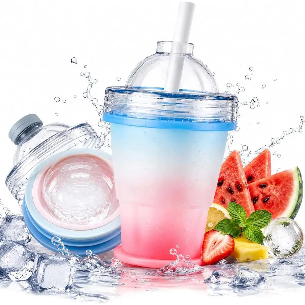 Collapsible Silicone Ice Ball Maker, Reusable Mold for Iced Coffee, Juice, and Whiskey with Lids