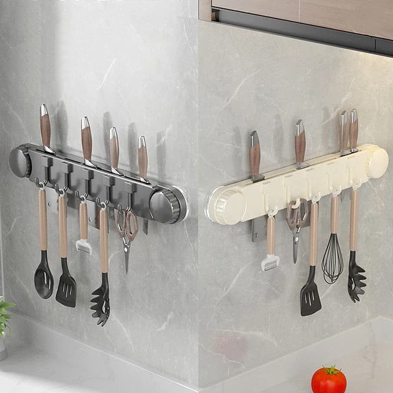 Household Kitchen Plastic Suction Cup Hook Storage Rack Wall Hanging Space Saving Kitchen Supplies Storage Rack