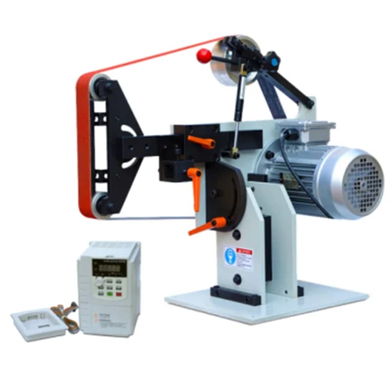 New Industrial Polisher Vertical Belt Grinder Desktop Horizontal Stepless Speed Control Grinder Wood Metal Grinding Polishing