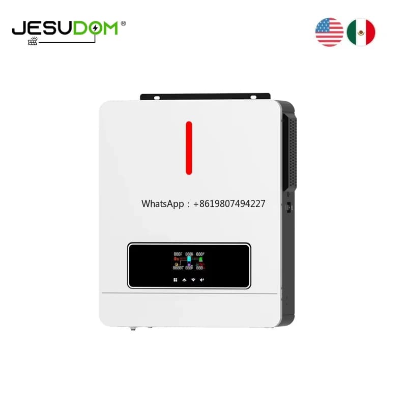Inverter Ibrido Solare Jesudom 3.6KW 24V On/Off Grid con MPPT 120A per Ricarica con Pannello Solare, Ingresso 60V-500V