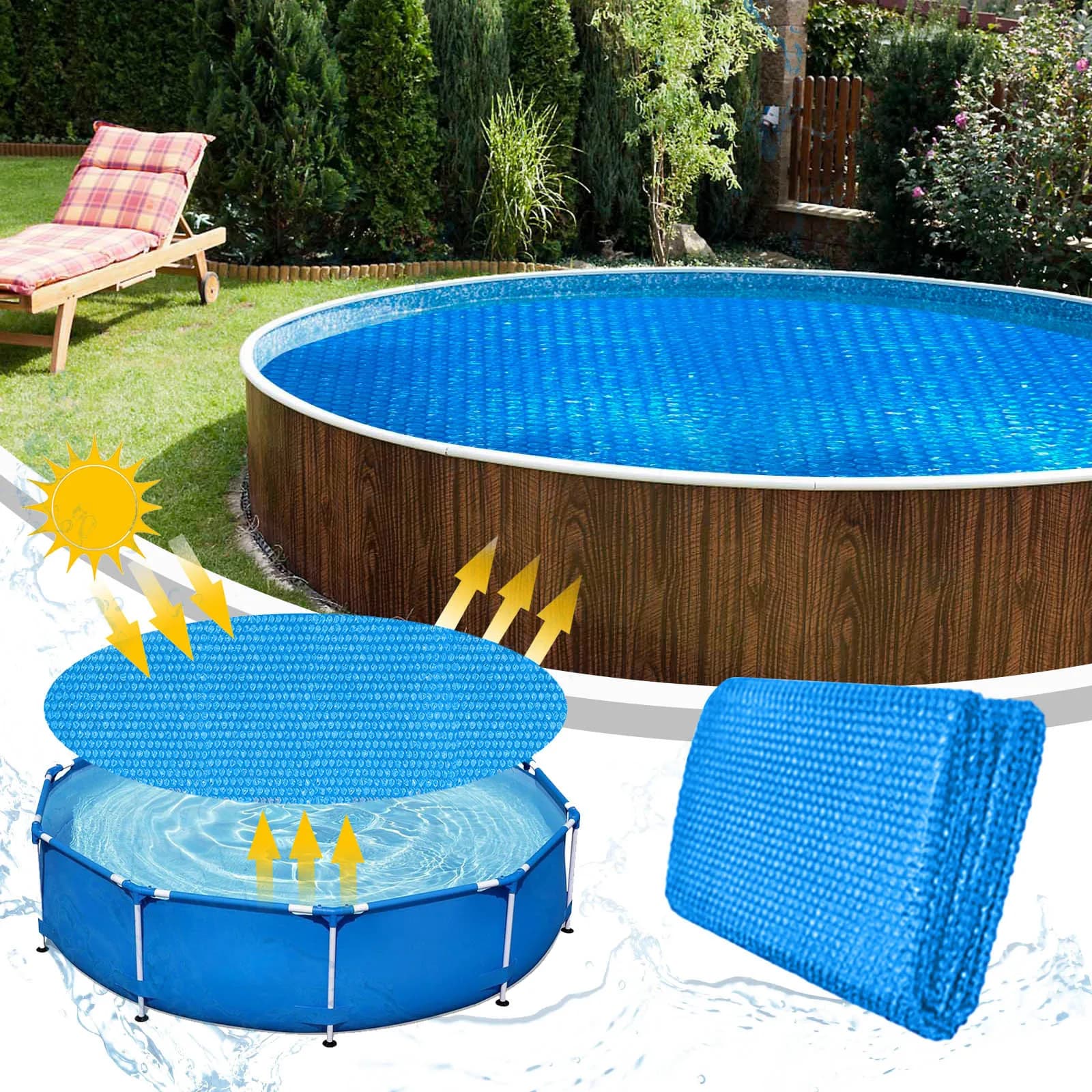 Copertura solare per piscina fuori terra copertura per coperta isolante termico per piscina coperta termica rotonda protettiva con forma di cuore
