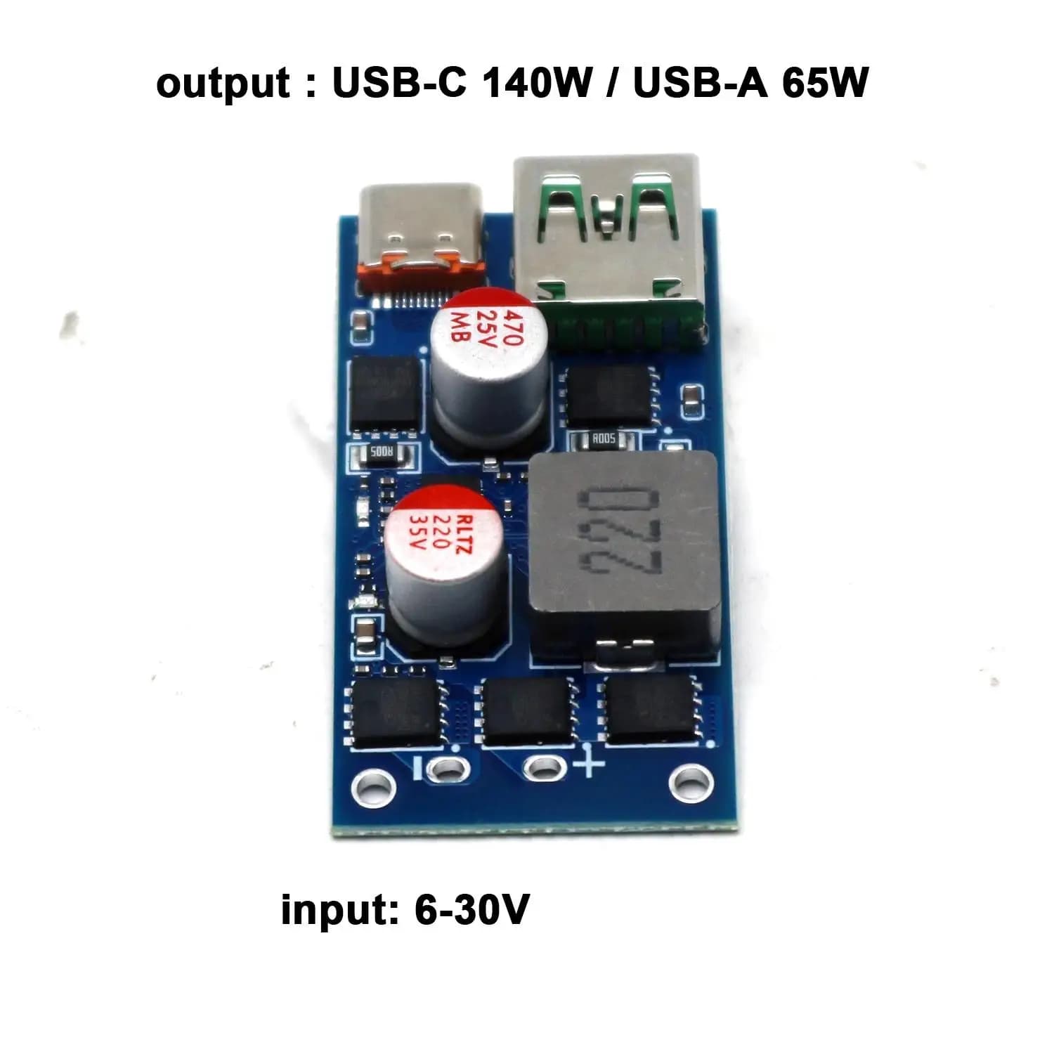 PD3.0 140W Fast Charger Desktop Car PHONE Charging Multi Protocol 12V 24V TO 5V 9V 12V 15V 20V TYPE-C USB DC Buck Converter
