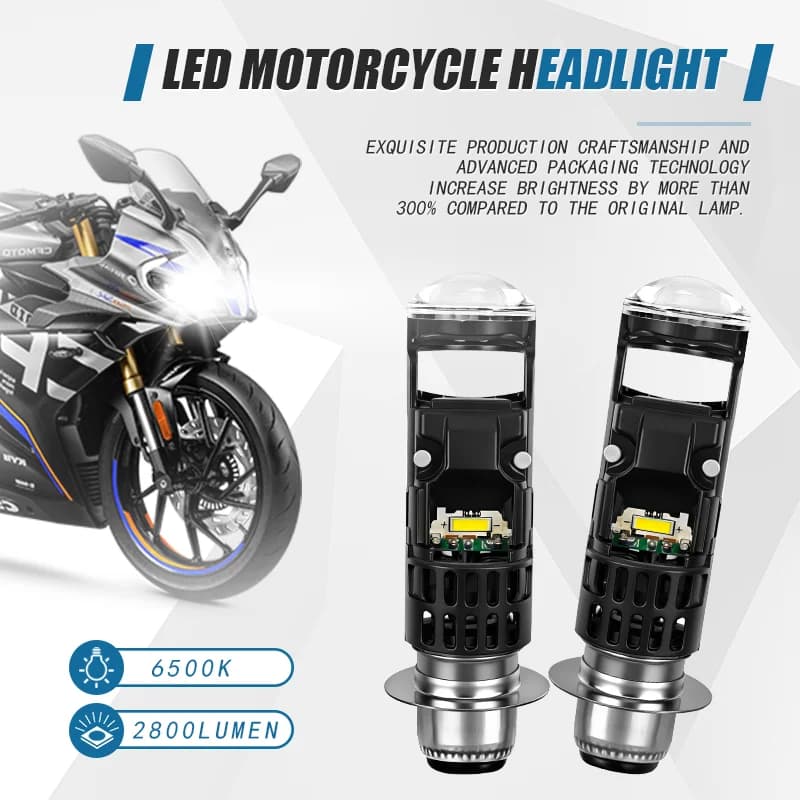 1 pz Lampadina LED Mini Proiettore per Moto AC/DC 9-60V P15D H6M 28W 2800LM 6500K Abbaglianti/Anabbaglianti per Yamaha Raptor UTV ATV