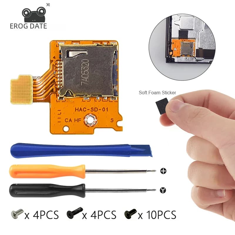 DATA FROG Parte di ricambio della scheda connettore presa per slot per lettore di schede Micro SD TF per accessori di riparazione per console Switch