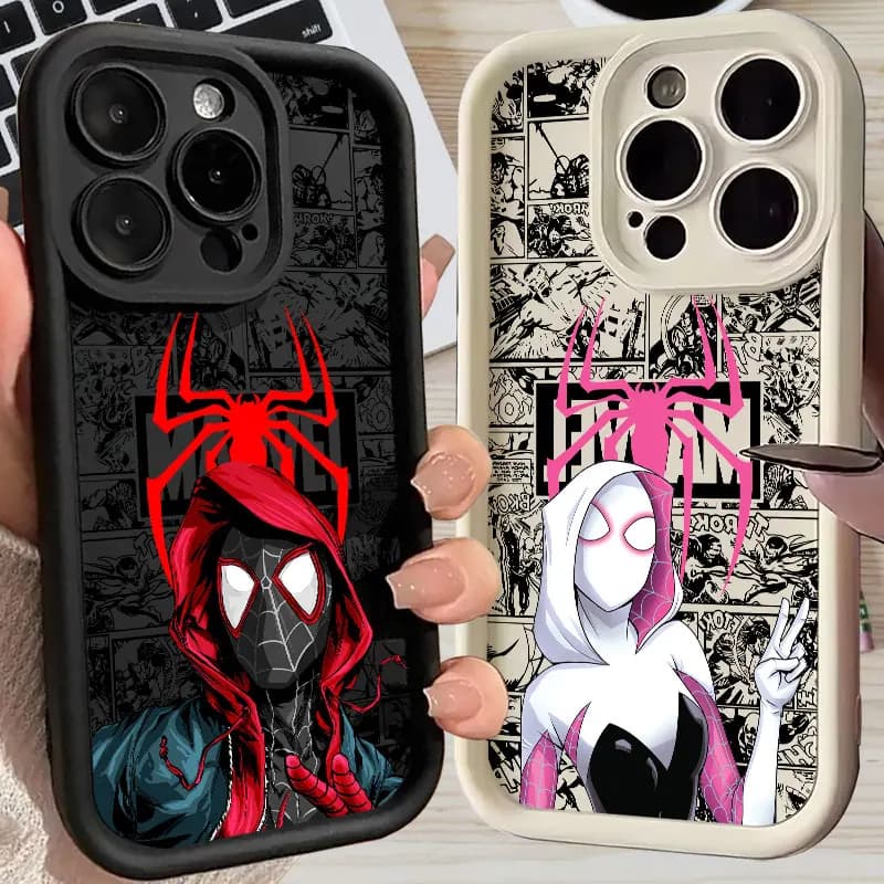 Cover per iPhone Spiderman Miles Morales Gwen Marvel Comics per Apple iPhone 17E 15 16 14 13 12 11 17 Pro Max 17 Air 16 Plus 16E